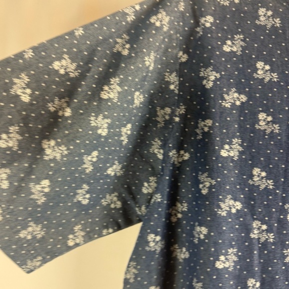 Woman Within Floral Short-Sleeve Denim Dress Size:16W Medium Stonewash Modest - Picture 8 of 13